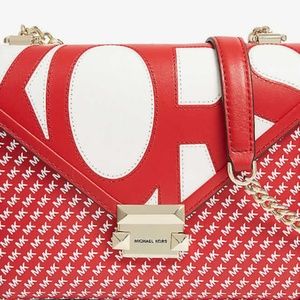 Micheal Kors Red and White Satchel